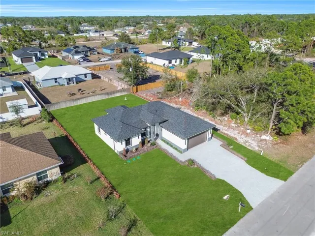 Aerial view of residential area