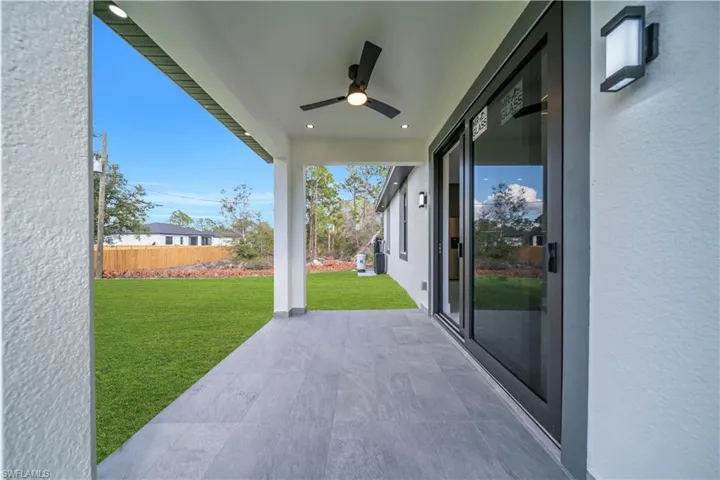 View of patio / terrace featuring ceiling fan
