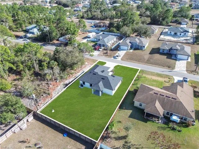 Aerial view of residential area