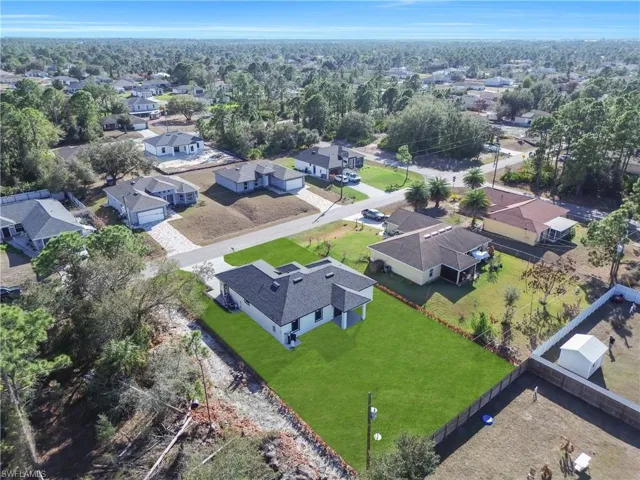 Aerial view of residential area