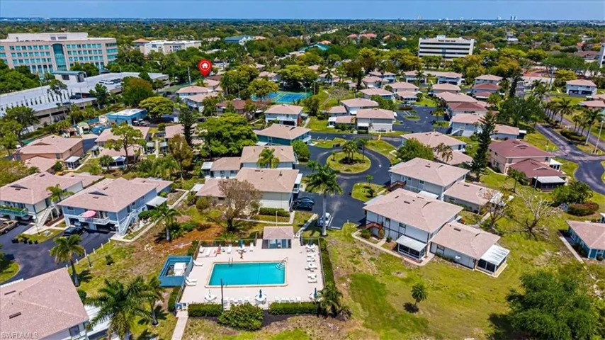 Distance from condo unit to one of the two pools in the community