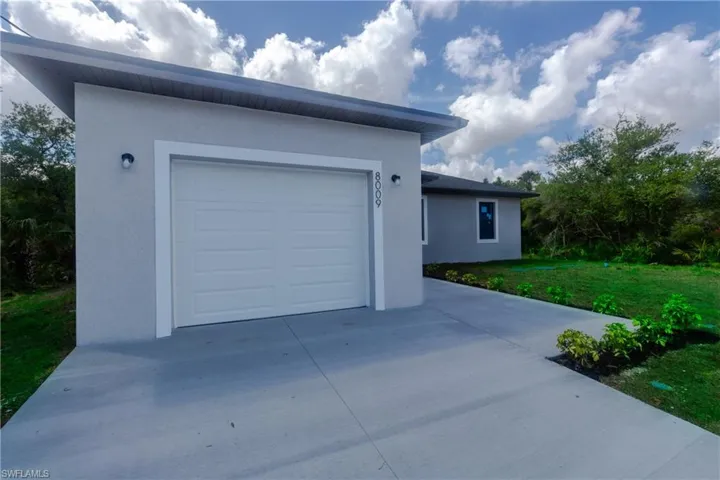 Garage with driveway