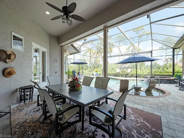 Plenty of room for dining under cover on the lanai