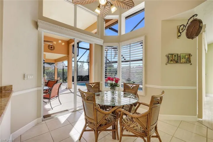 The informal dining space is just off the kitchen.