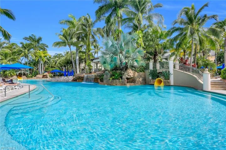 Community pool featuring a patio area