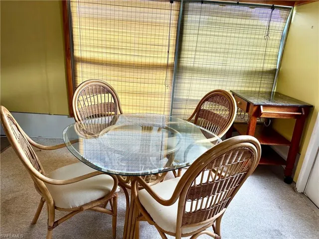 Dining table in bonus room