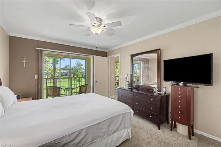 Master Bedromm with long lake view of Kings Lake