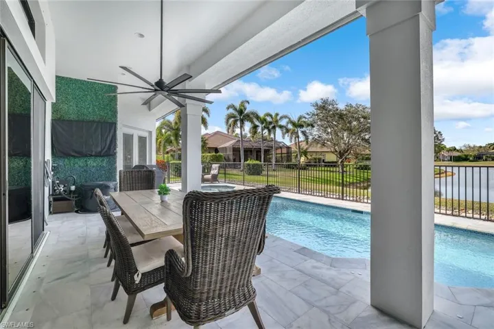 Covered outdoor dining area