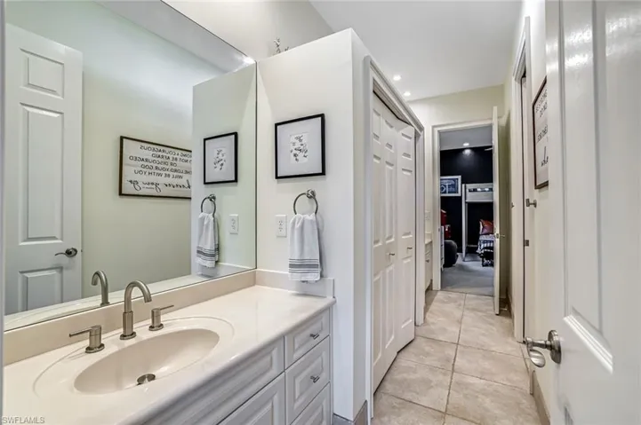 Jack and Jill bathroom with 2 separate sinks.