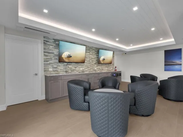 Common area featuring recessed lighting and wooden ceiling