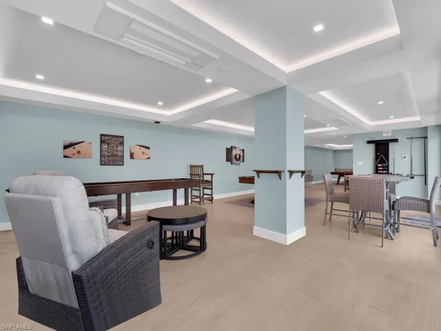 Game room featuring recessed lighting