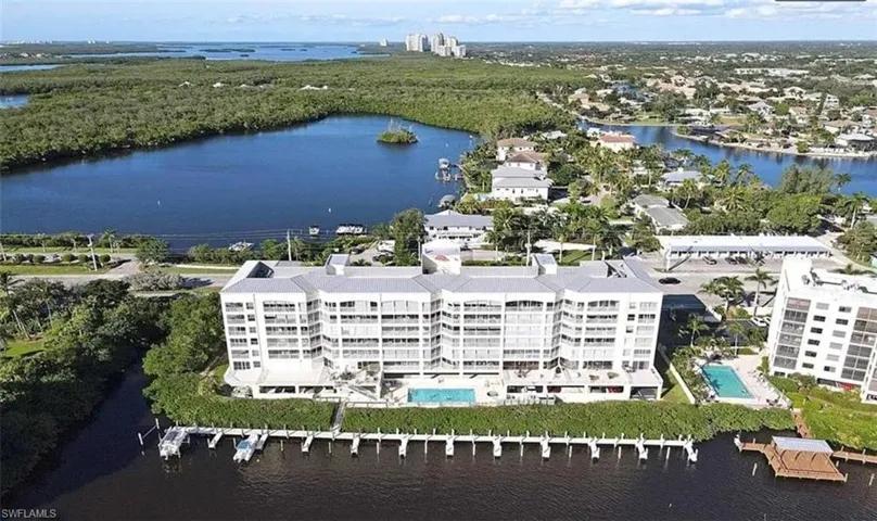 Bird's eye view of a large body of water