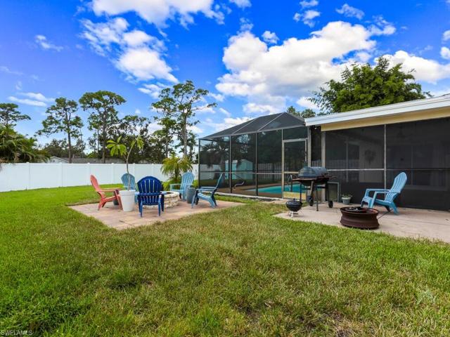 Fire pit in backyard