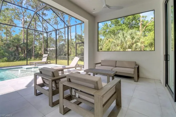 View of covered lanai lounge area