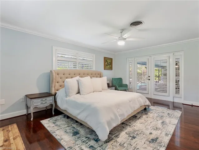 Primary BR with French Doors to Lanai