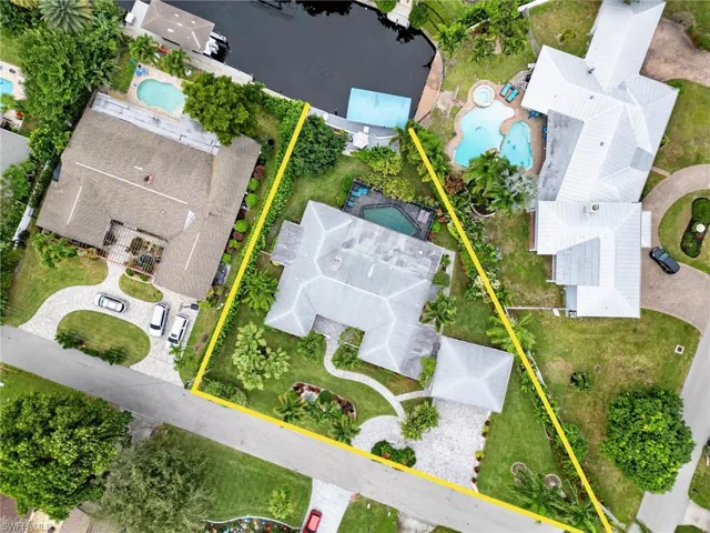 Aerial view showing lot lines
