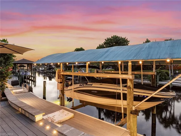 Custom lighting by the dock