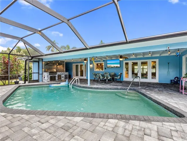 Screened, heated pool