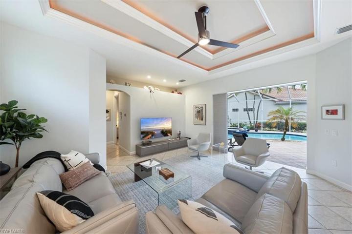 Family Room with View of Pool