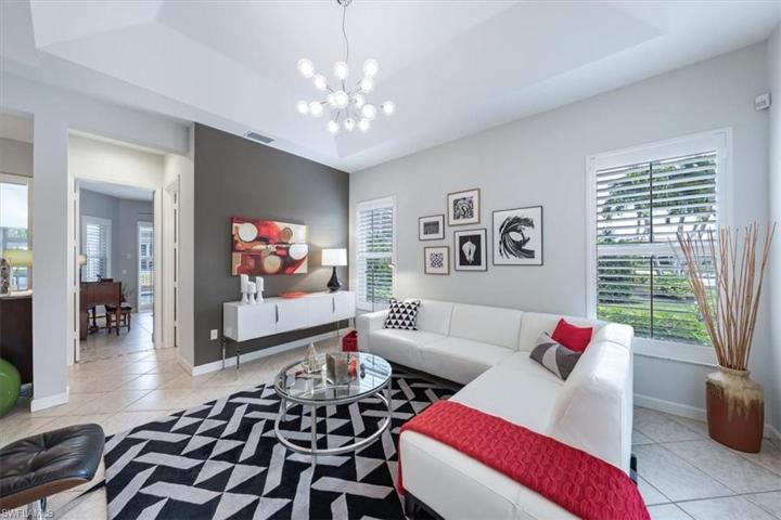 Living Room with hallway to guest bedroom