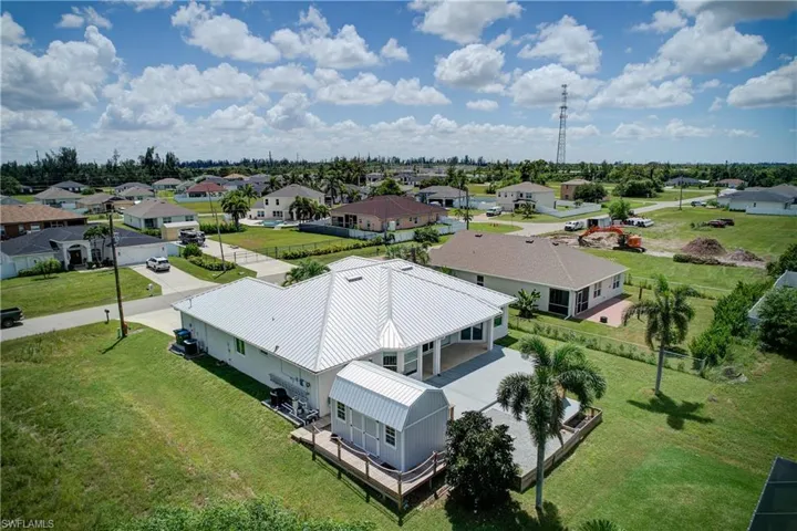 Aerial view of residential area