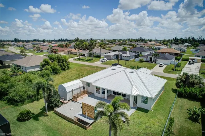 Aerial perspective of suburban area