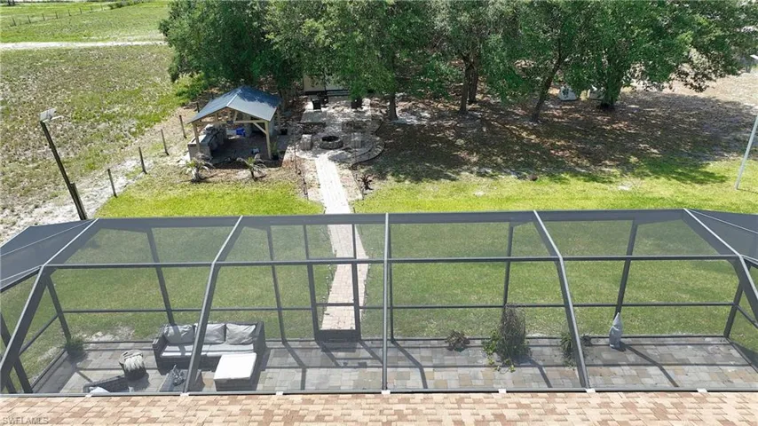 View of patio screen from above