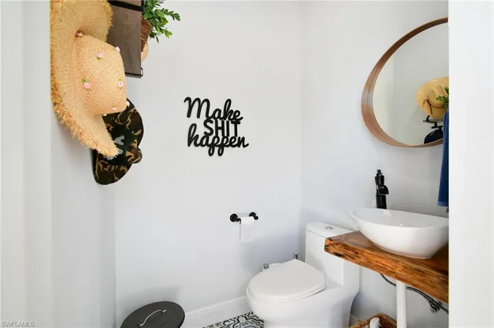 Patio half restroom
