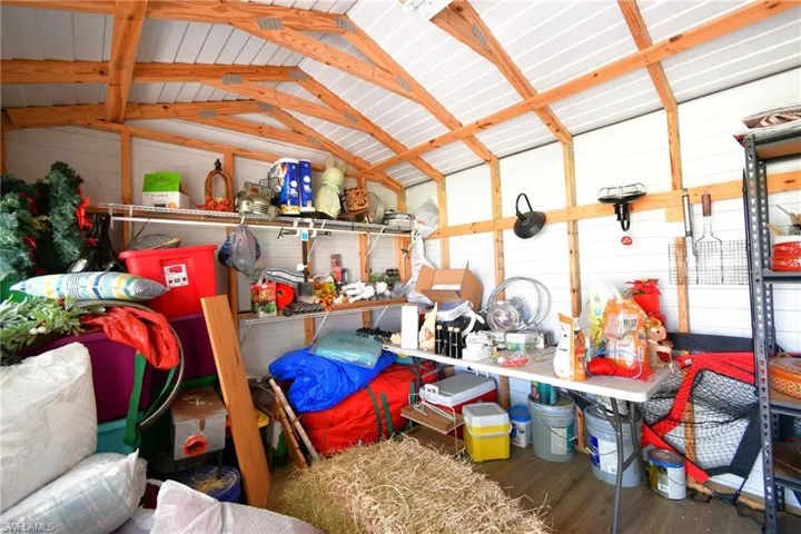 Inside of storage shed