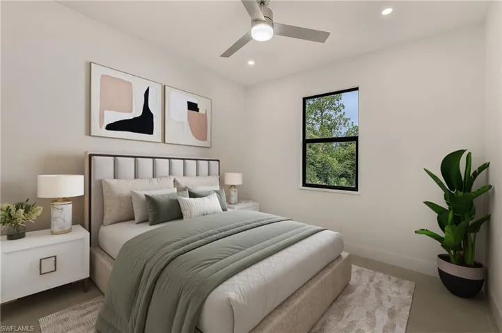 Bedroom featuring ceiling fan