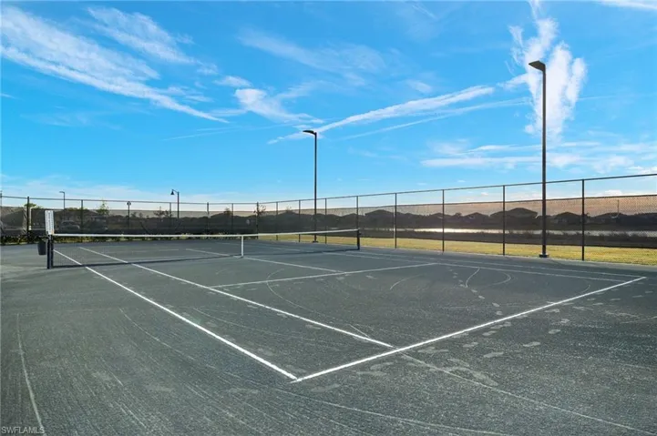 View of tennis court