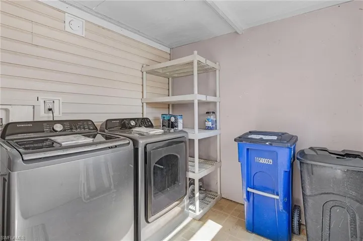 Laundry in shed.  Brand new washer and dryer