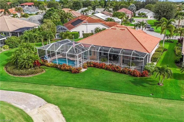 Aerial of Back of House Showcasing Lanai & Pool