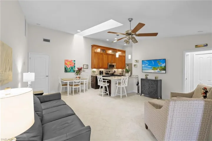 Living room with ceiling fan