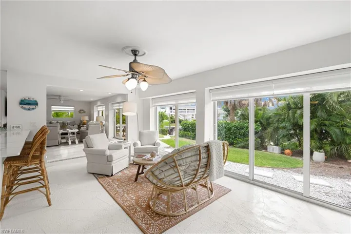 Living room with ceiling fan