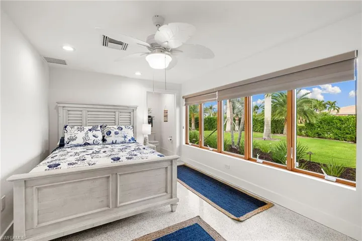 Bedroom featuring ceiling fan and recessed lighting