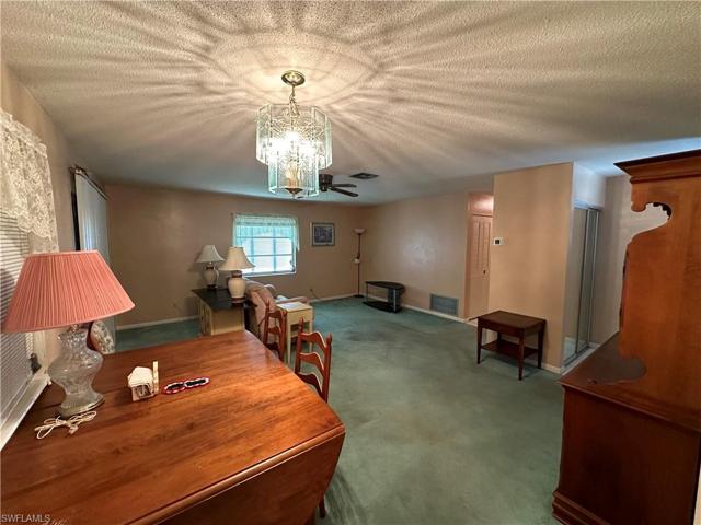View of living room from the kitchen.