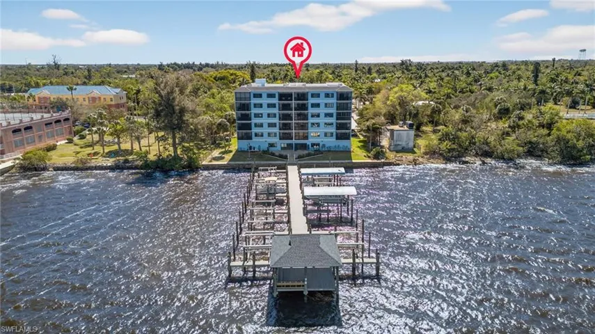 Drone / aerial view of a large body of water