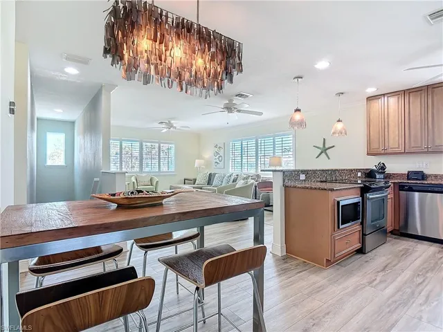 Dining and kitchen