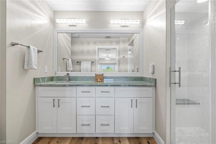 Master bath with Quartzite counter top
