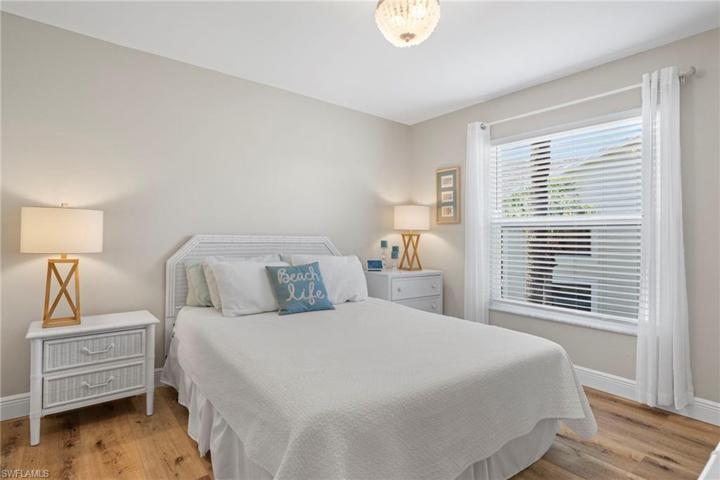 Guest bedroom with window on outside wall of building, only available with end units