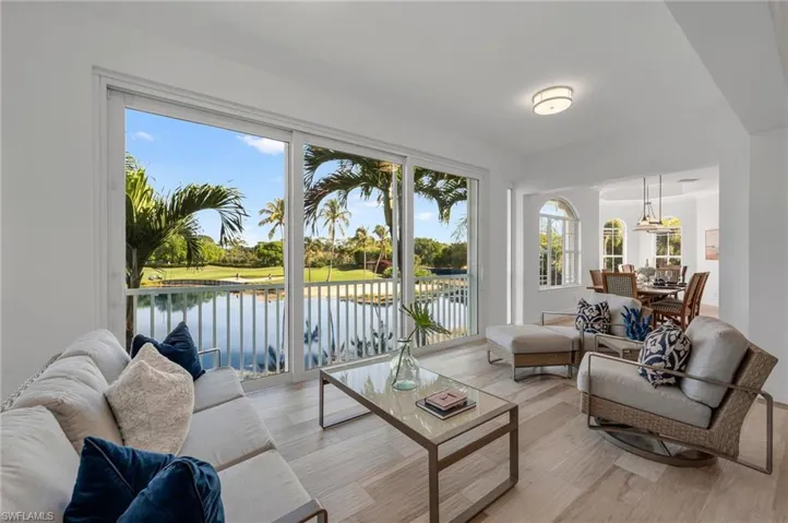 The exterior lanai has been designed to be a part of the interior living space, so enjoy your morning coffee or evening cocktail with relaxing views in your sitting room!