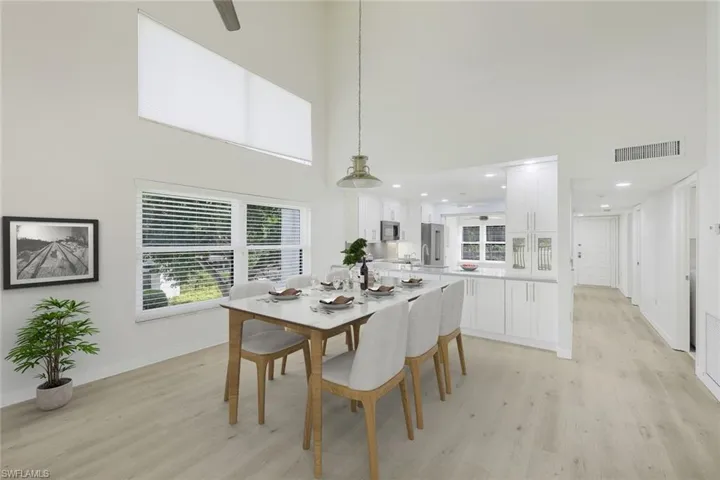 Luxury Vinyl Throughout the Main Areas- Honey Comb Remote Blinds, Vaulted Ceilings
