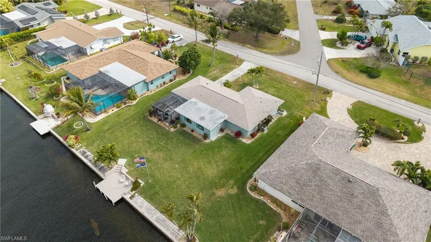 Aerial perspective of suburban area