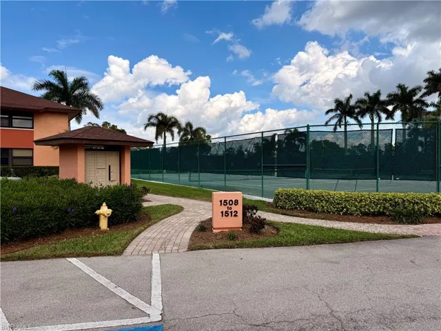 View of tennis court