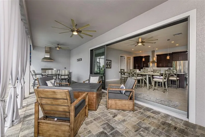 VIEW OF THE LONG, SPACIOUS UNDER TRUSS LANAI