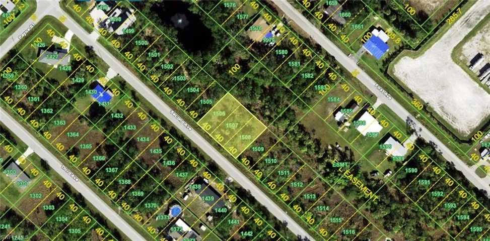 Map of property location with property boundaries highlighted