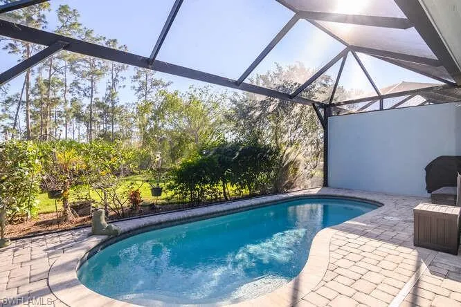 Swimming pool featuring a patio, and a lanai