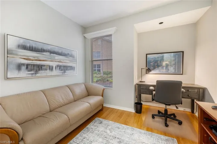 Home office featuring light hardwood / wood-style flooring
