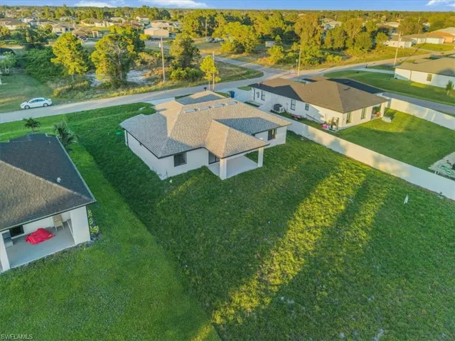 Aerial view of residential area
